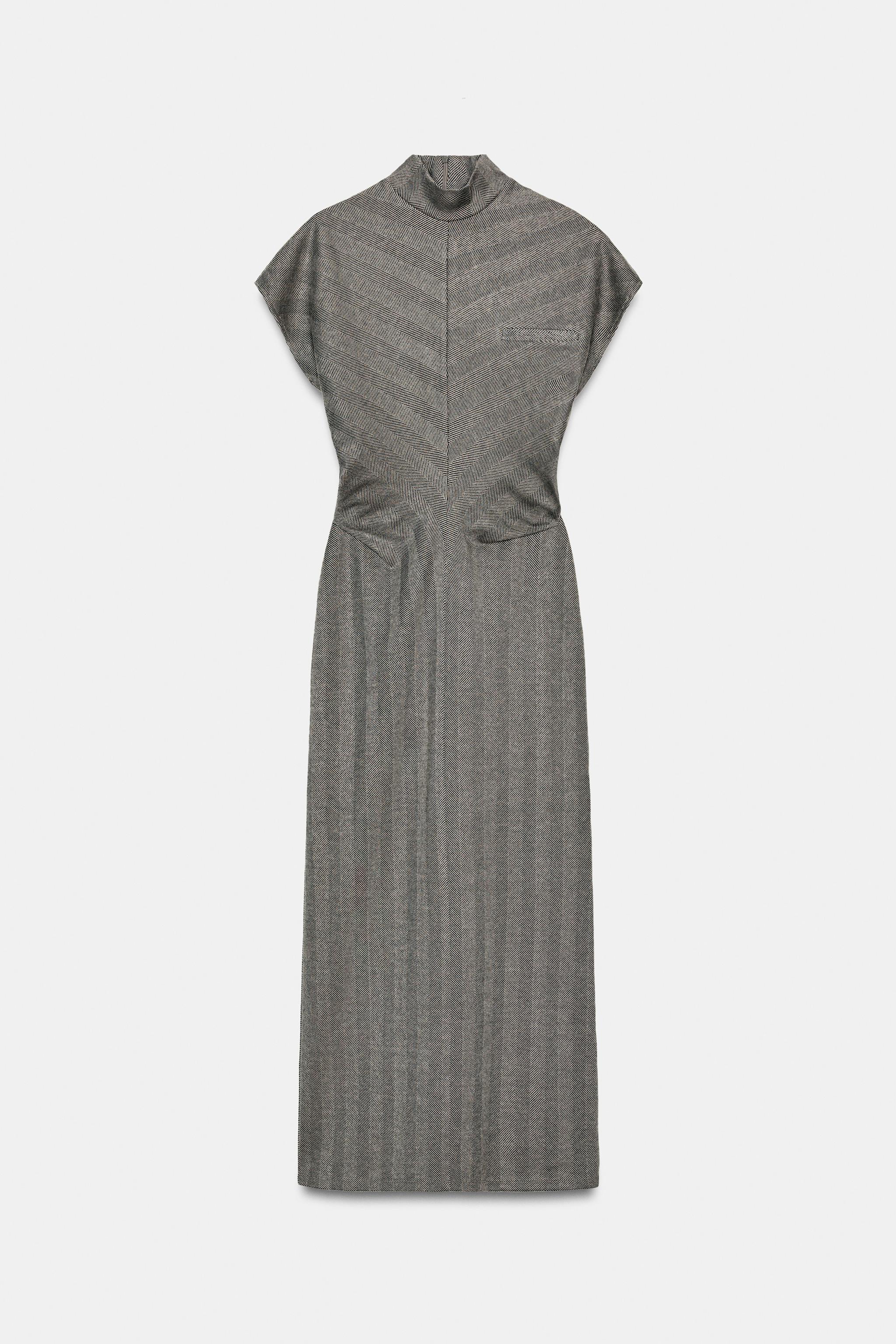 ROBE MI-LONGUE À CHEVRONS